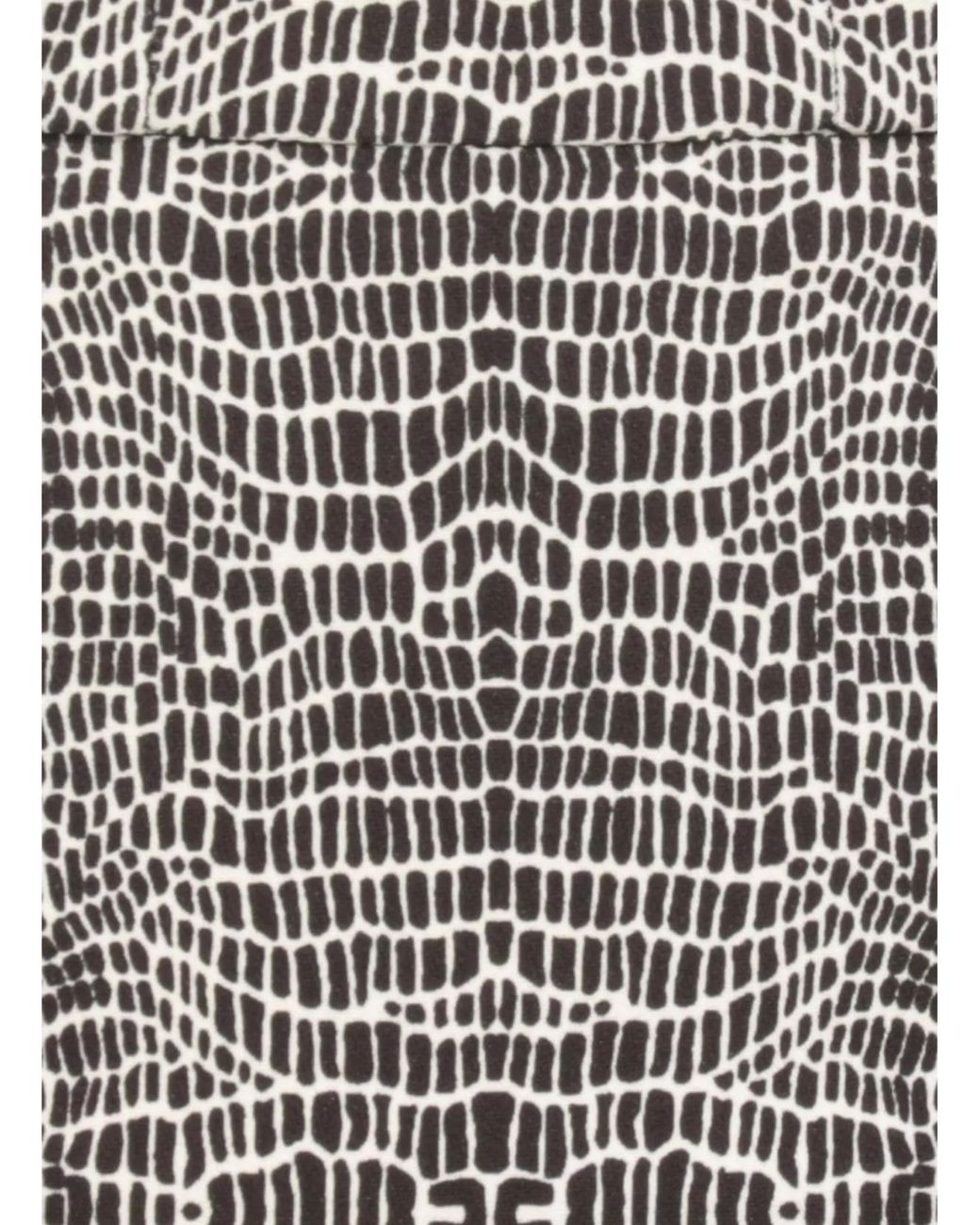 Elisabetta Franchi Gray Snake-Print Midi Pencil Skirt