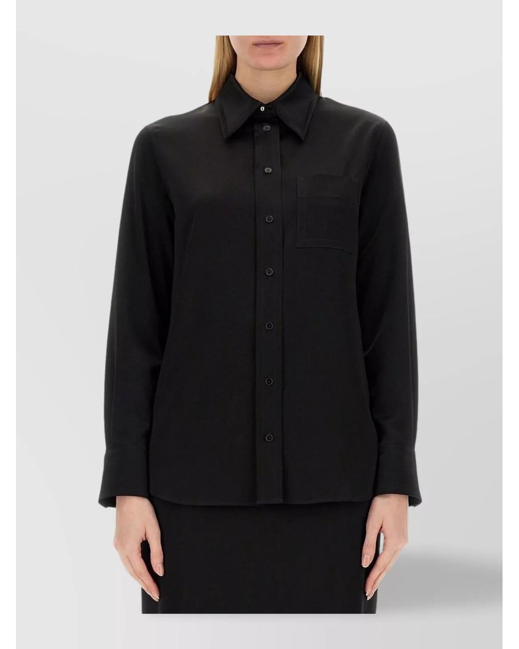 Lanvin Black Crepe De Chine Shirt