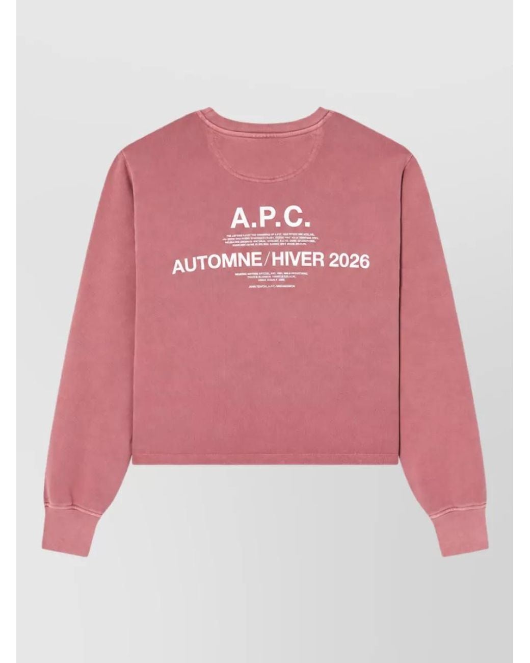 A.P.C. Pink Organic Cotton Crewneck Sweatshirt