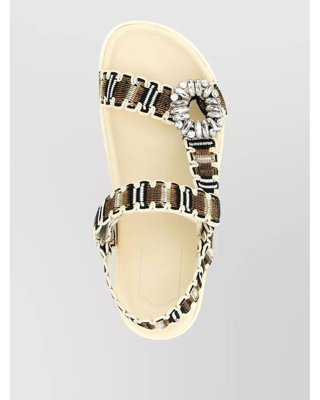 Roger Vivier Metallic Crystal-Embellished Woven Sandals