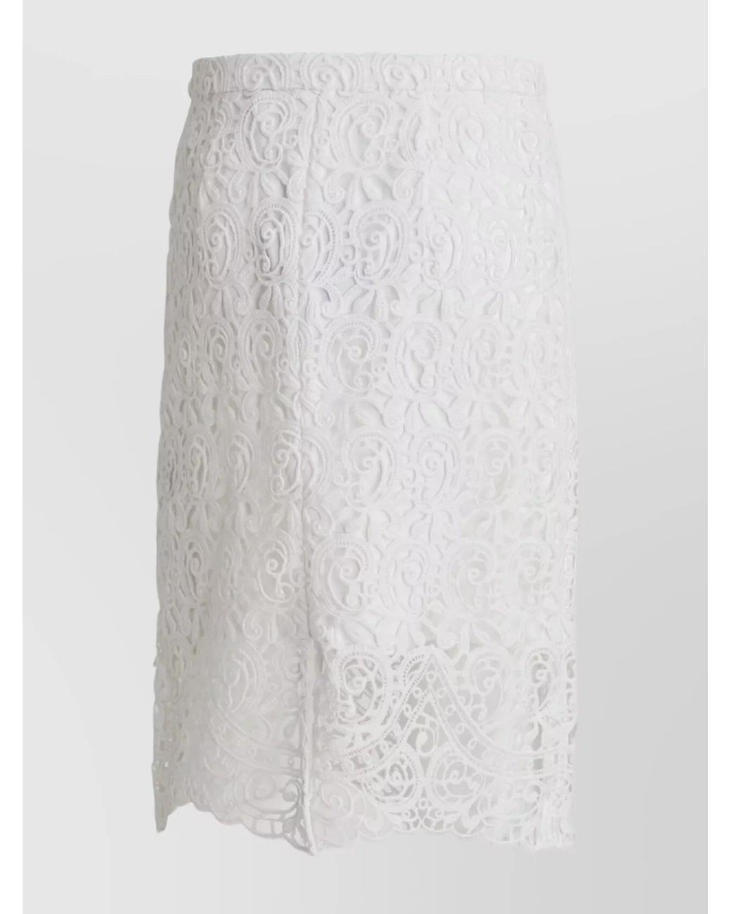 Burberry White Cotton Fitted Skirt