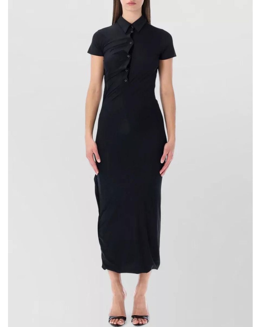 OTTOLINGER Black Twisted Polo Midi Dress