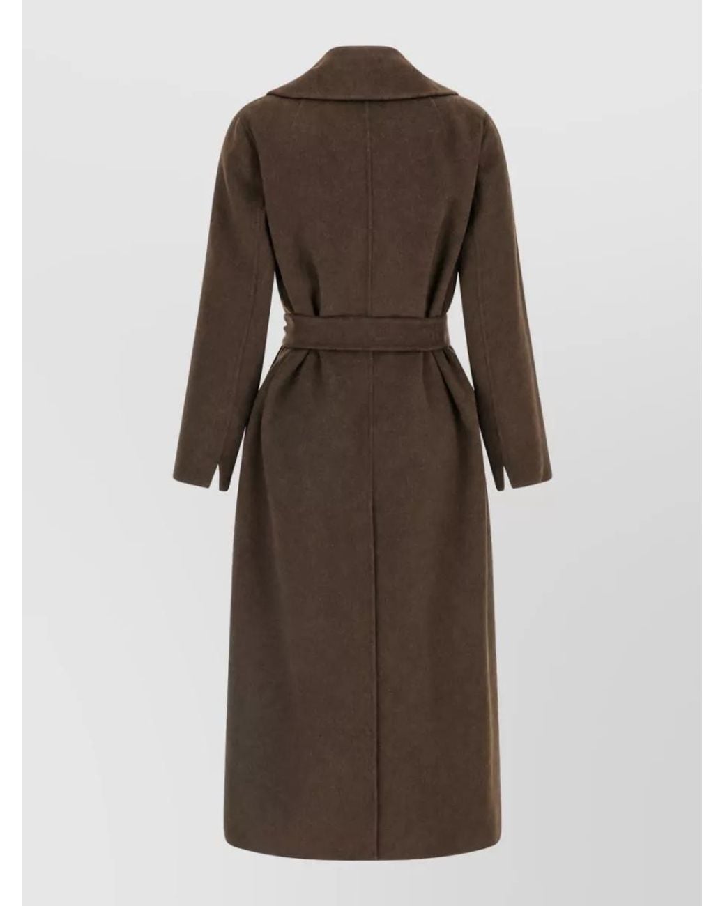 Max Mara Brown Wool Yak Belted Coat