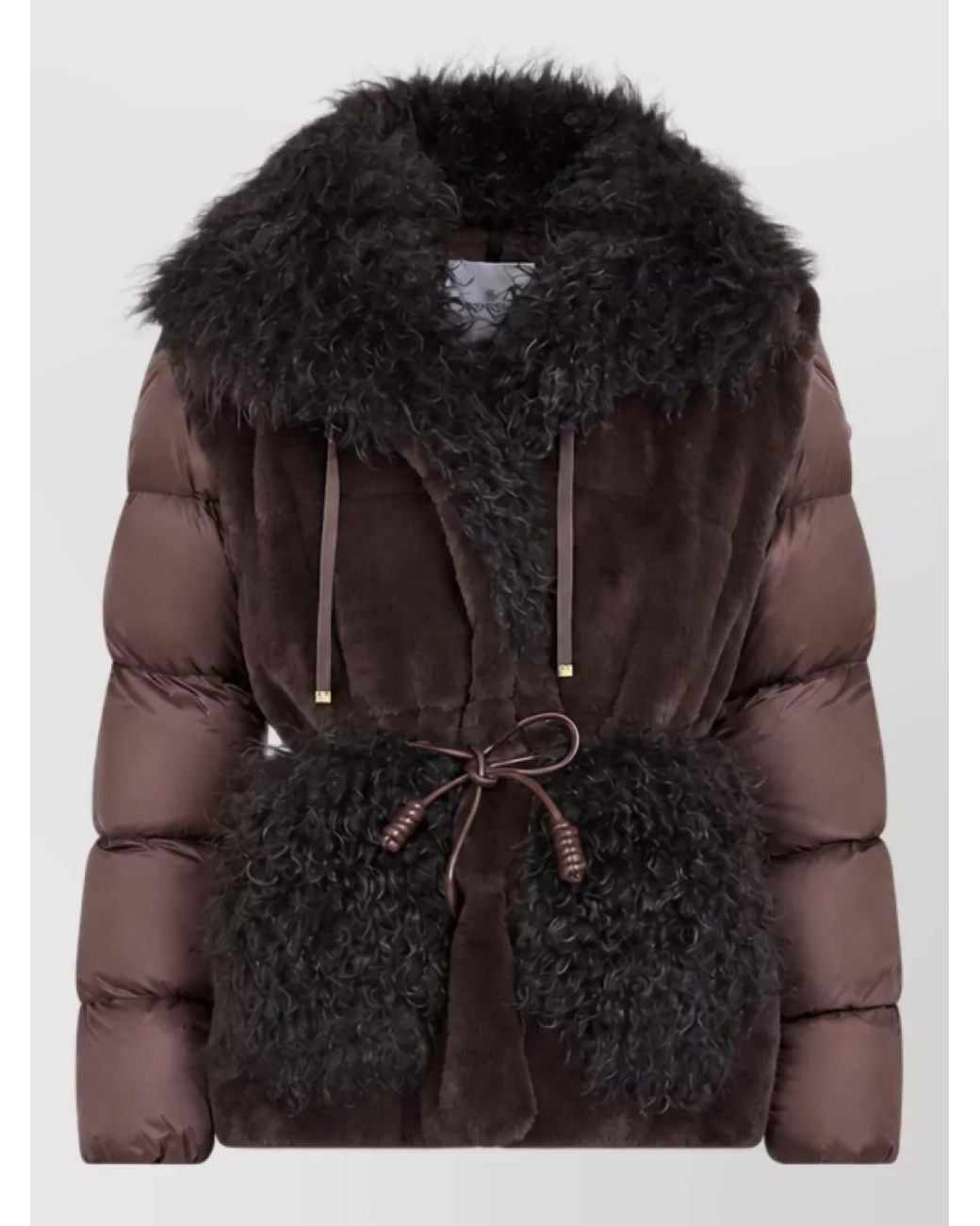 Moncler Black Down Fur Trimmed Quilted Puffer Jacket