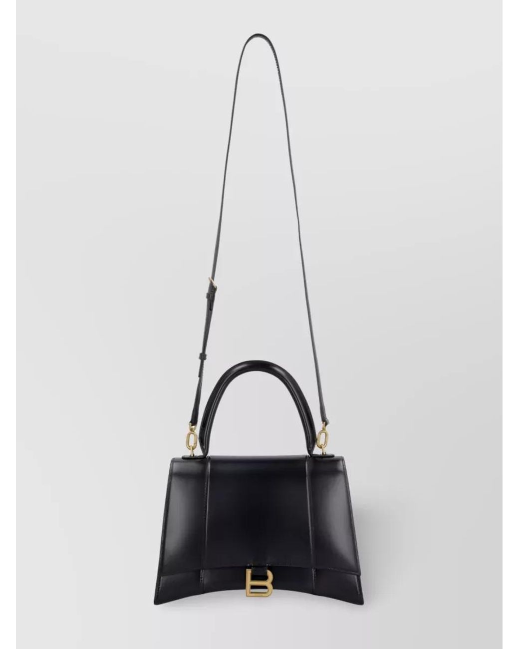 Balenciaga Black Hourglass Medium Leather Shoulder Bag