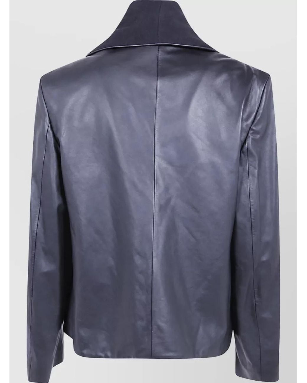 Totême Blue Leather Scarf Jacket