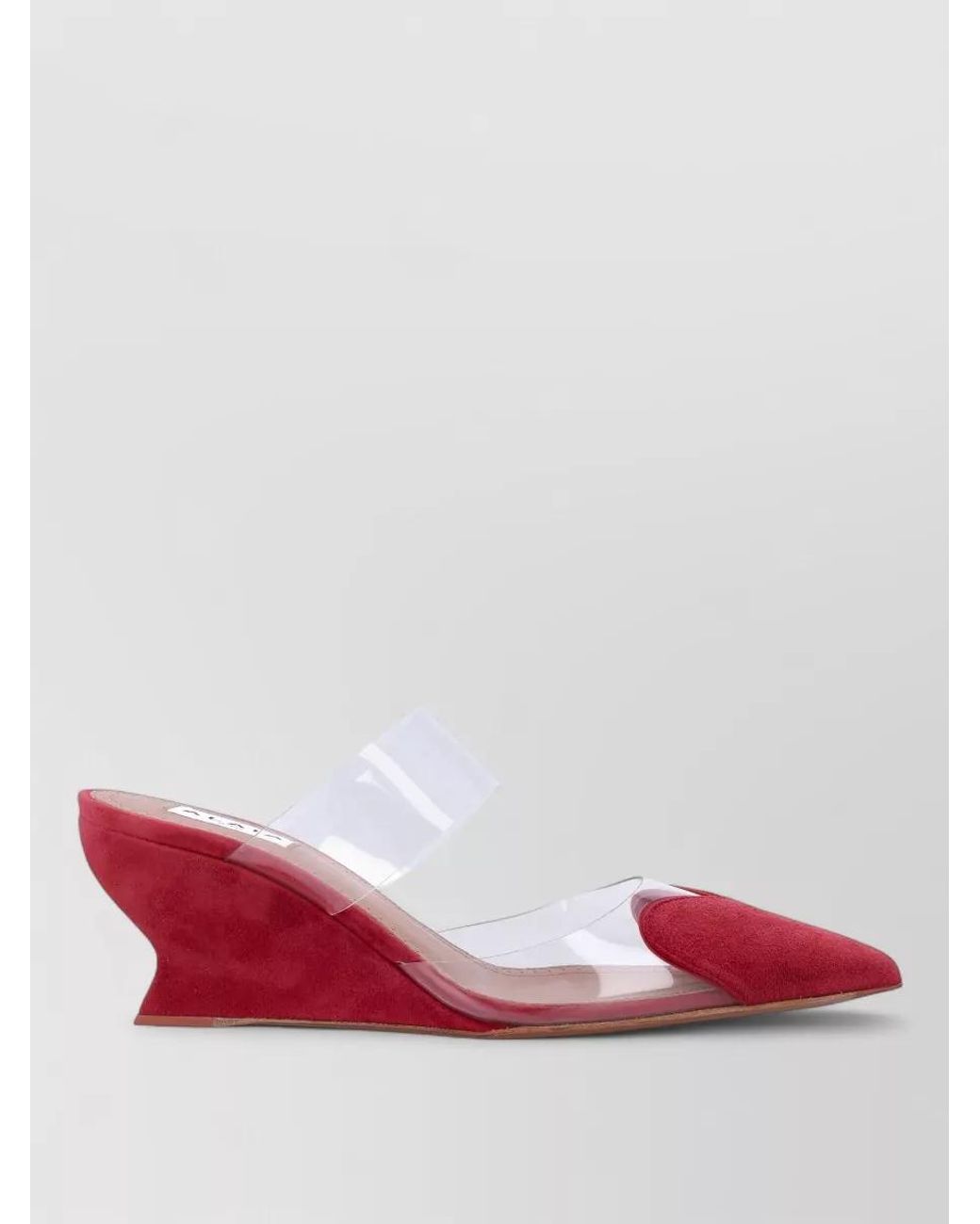 Alaïa Red Polyurethane Le Coeur Wedge Mules