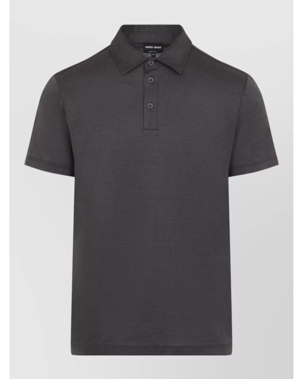 Giorgio Armani Black Silk Cotton Short-Sleeve Polo Shirt for men