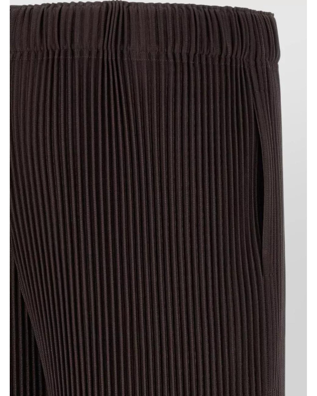 Homme Plissé Issey Miyake Black Ribbed Straight-Leg Bermuda Shorts for men