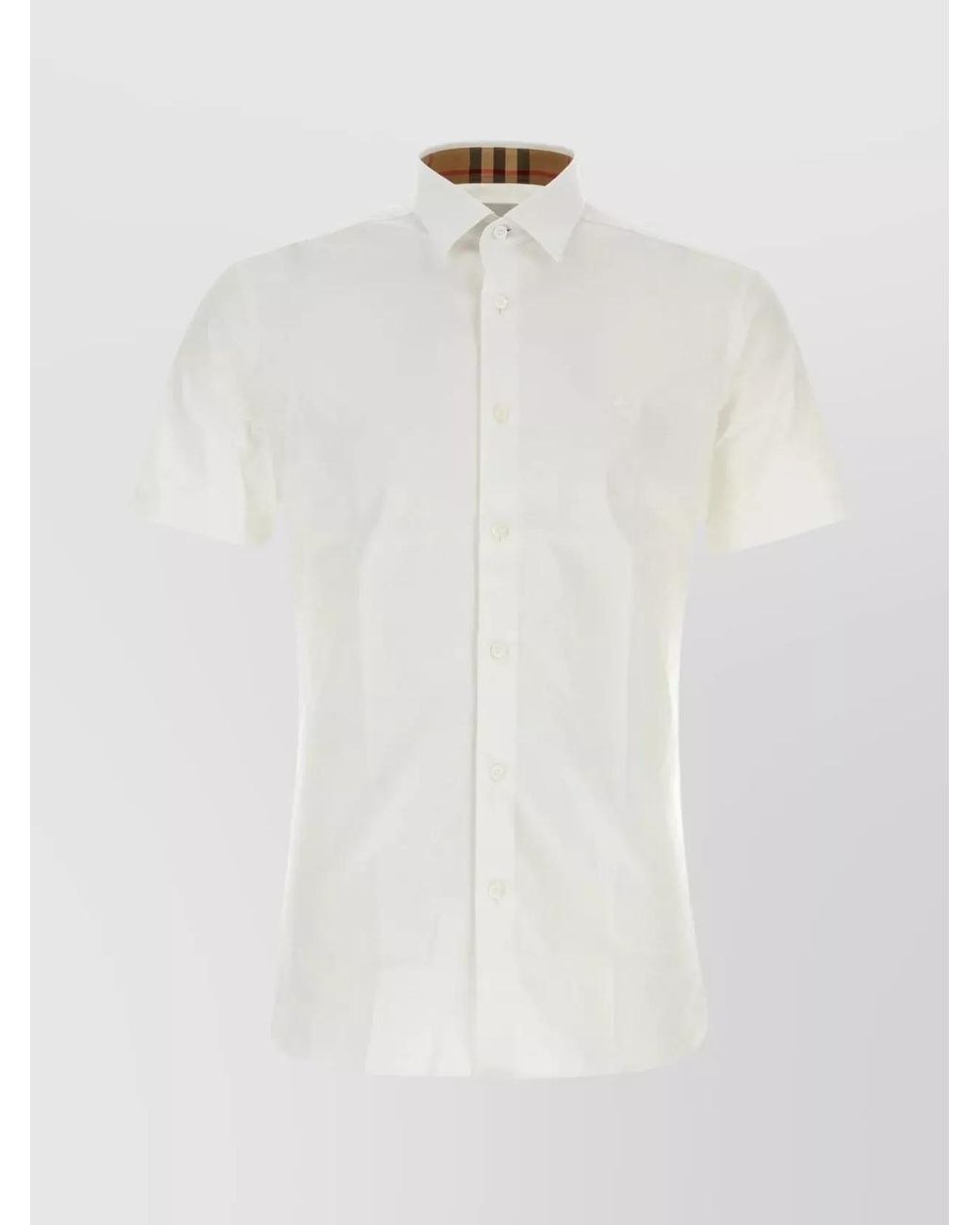 Burberry White Cotton Short-Sleeve Shirt for men