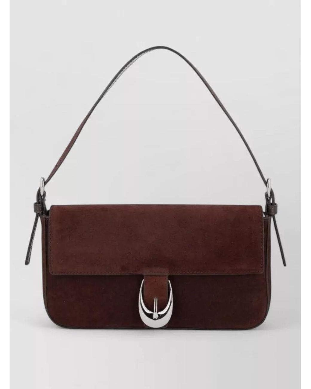 Staud Brown Calf Leather Clutch Bag