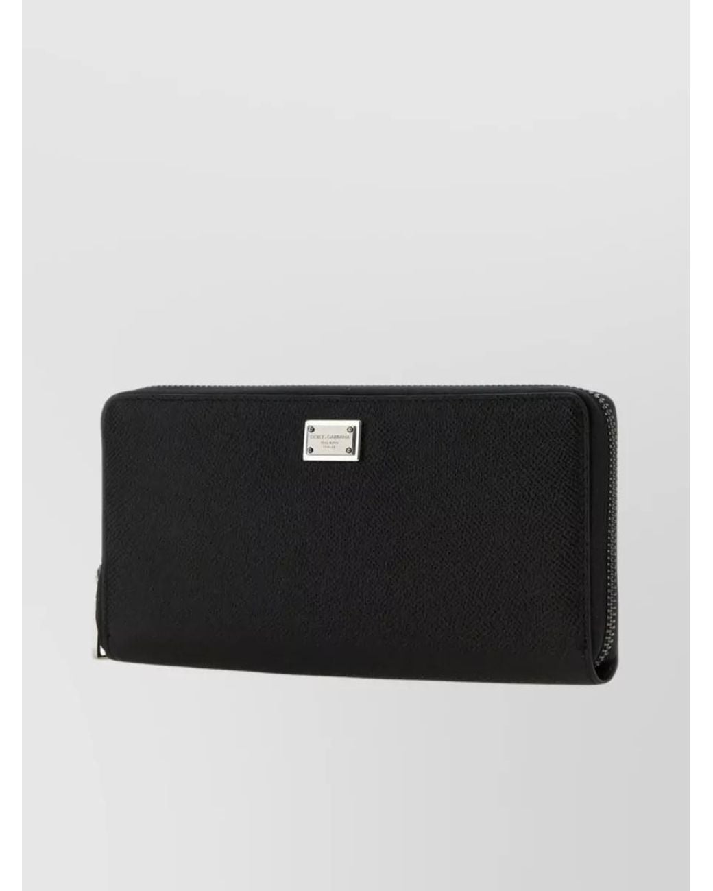 Dolce & Gabbana Black Leather Zip Around Wallet for men