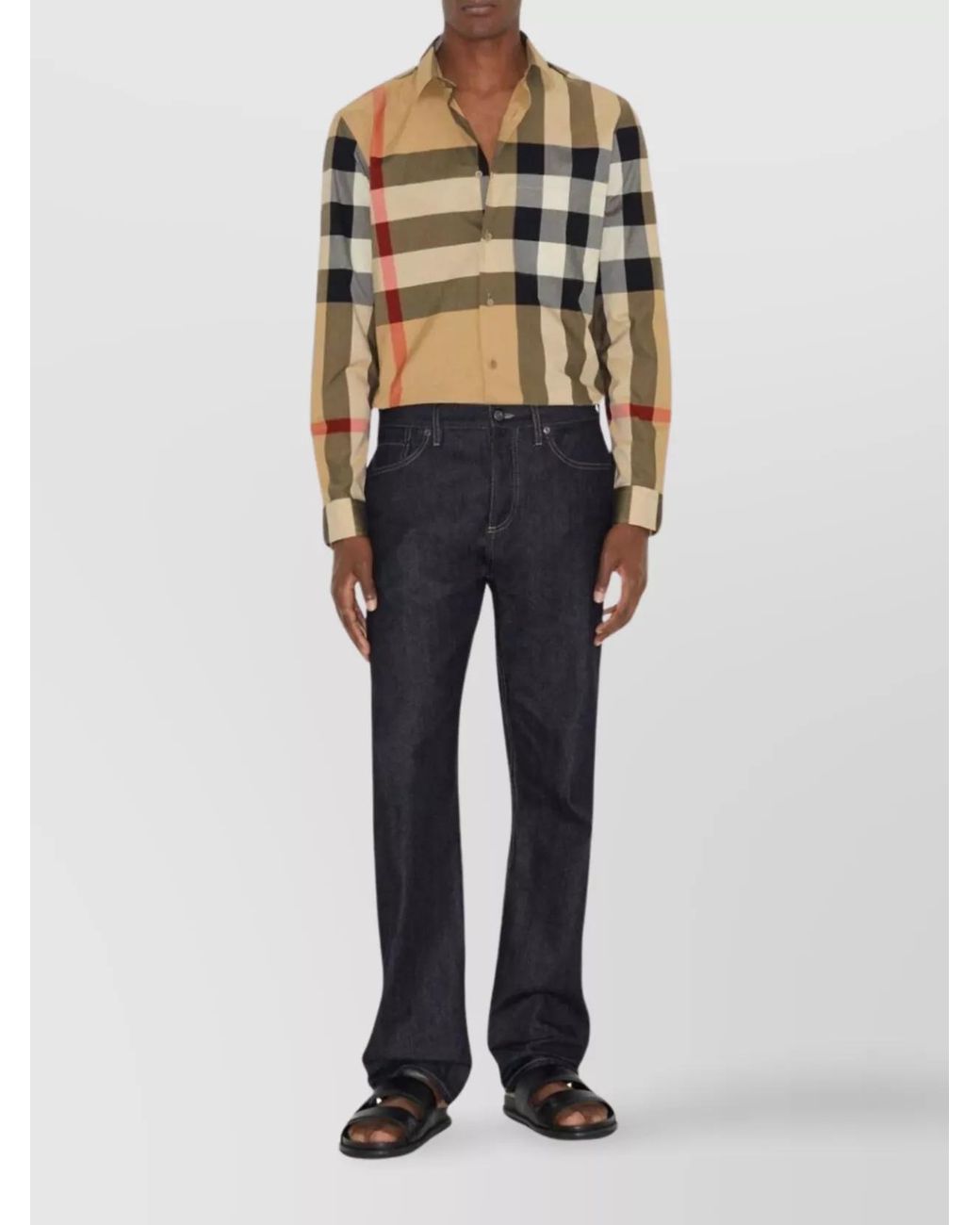 Burberry Natural Check Cotton Slim-Fit Long-Sleeve Shirt for men