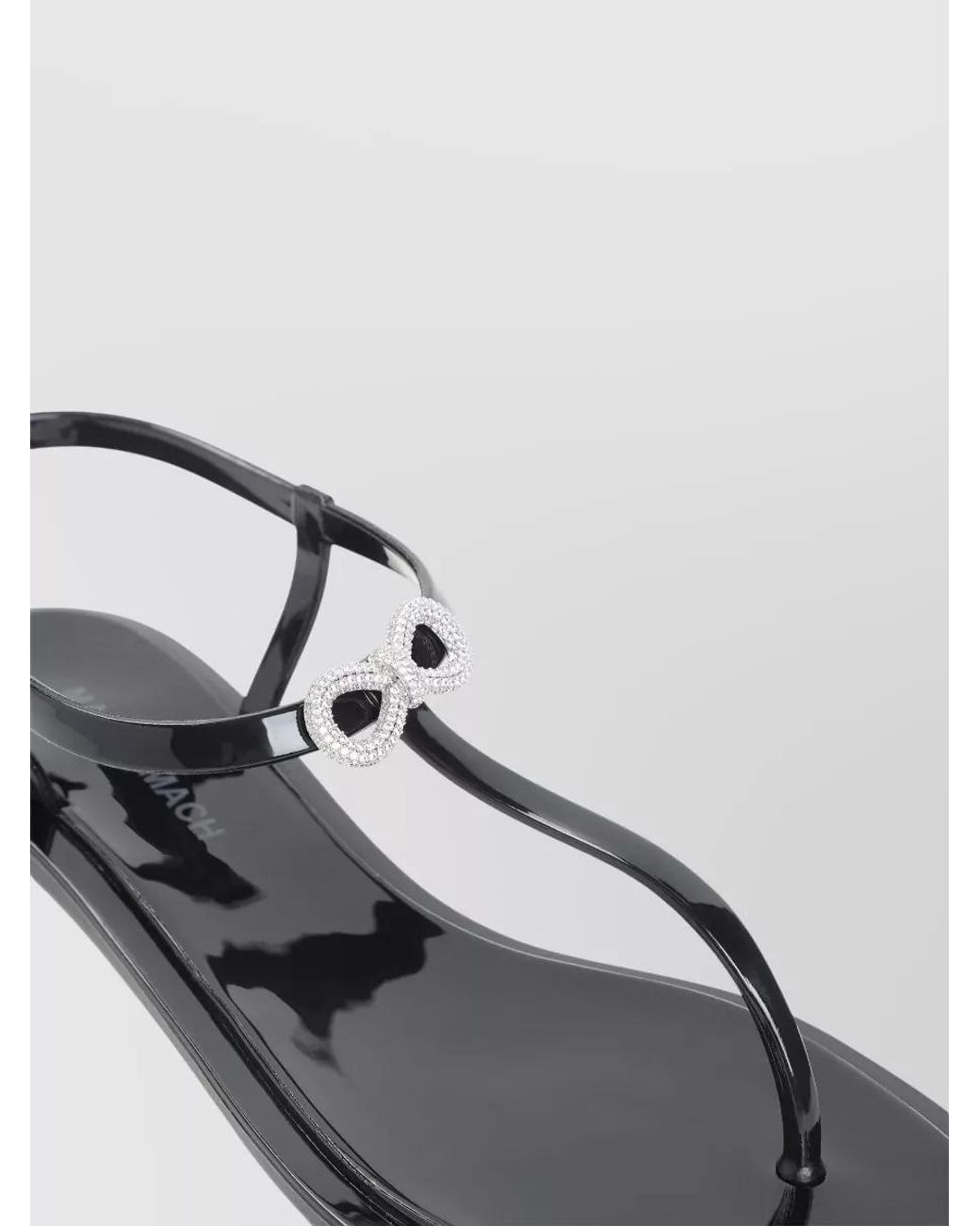 Mach & Mach Metallic Crystal-Embellished Rubber Thong Sandals
