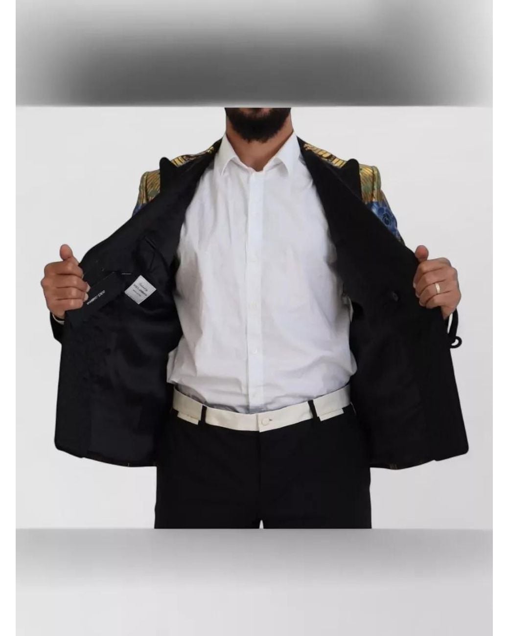 Dolce & Gabbana Black Wool Single Breasted Blazer for men
