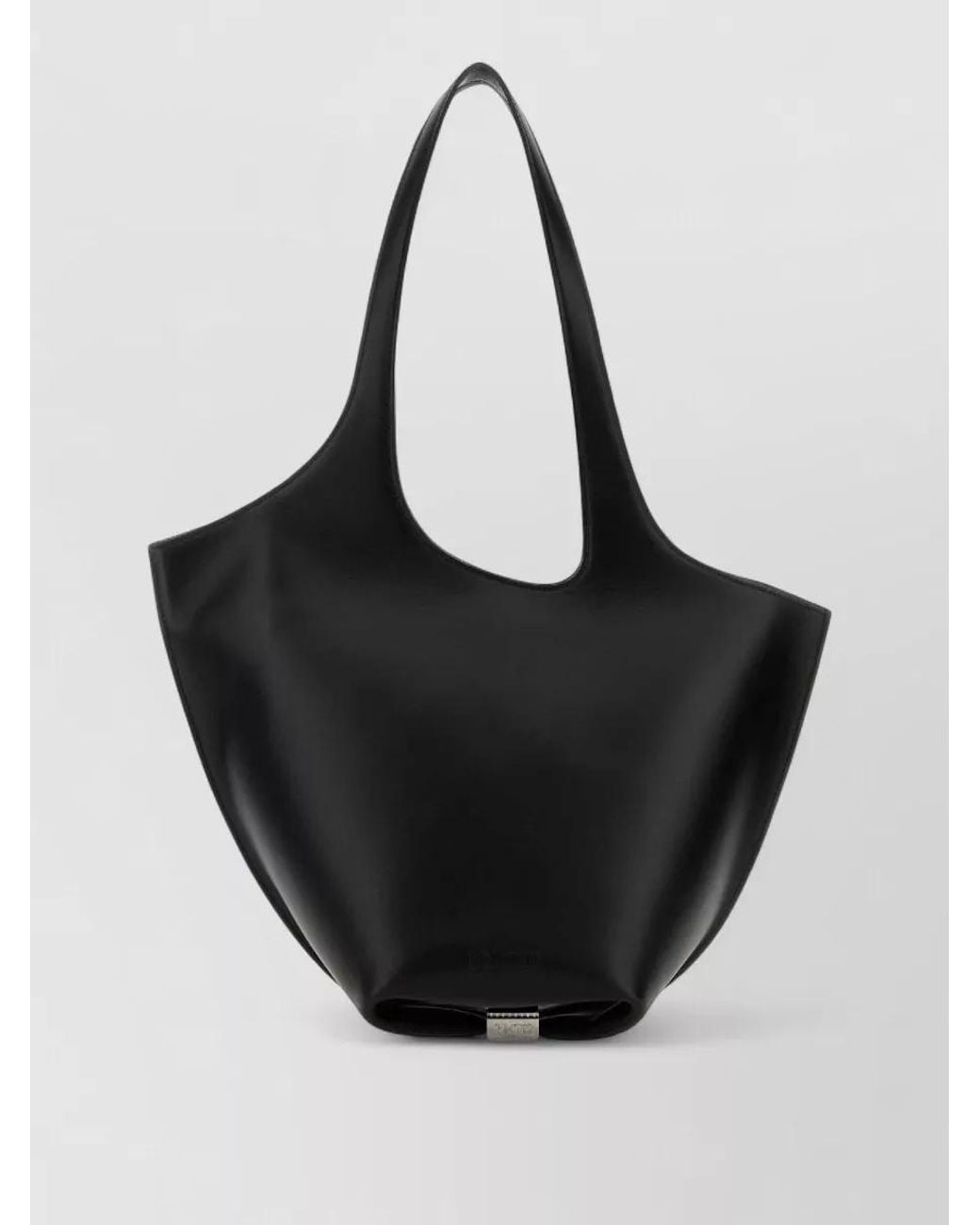 The Attico Black Medium Leather Shoulder Bag