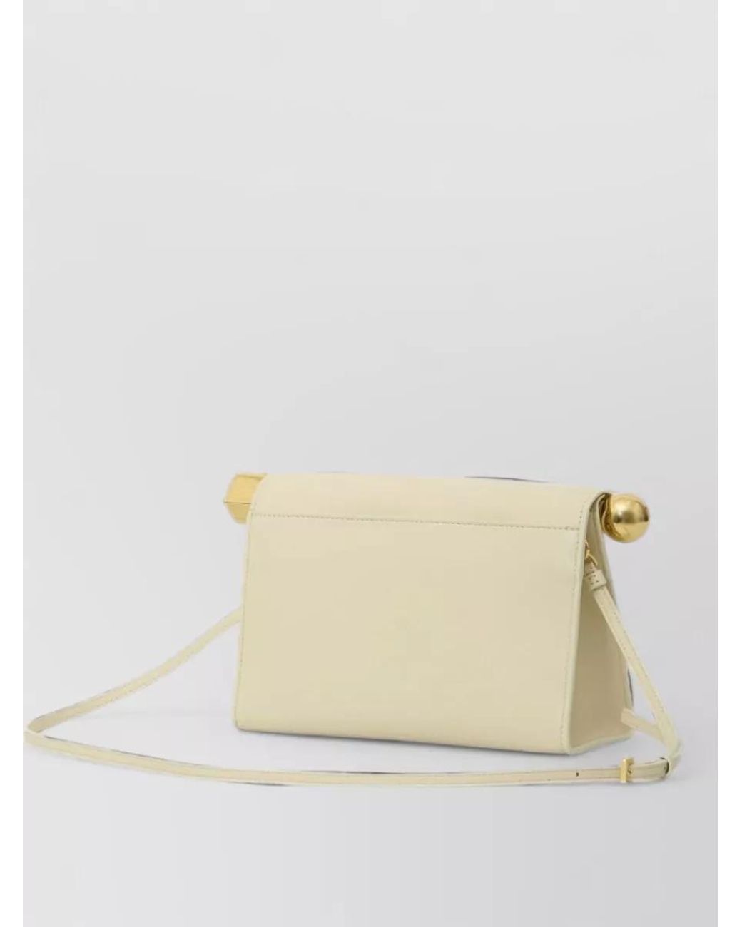 Jacquemus Natural Le Sac Rond Carre Lamb Leather Shoulder Bag