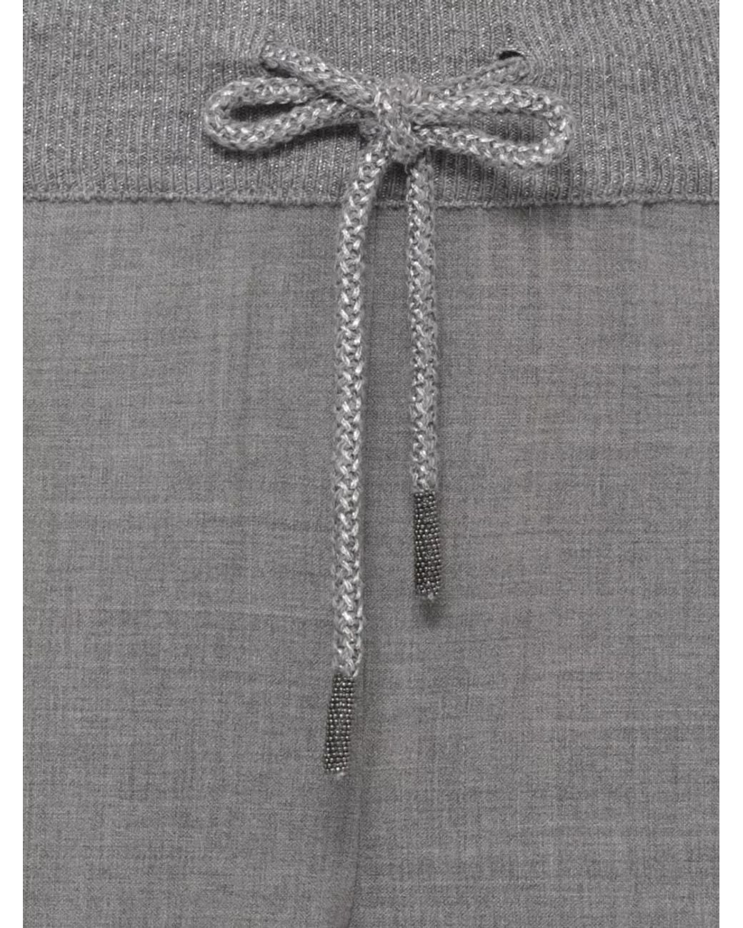 Panicale Gray Straight-Leg Wool Lounge Trousers