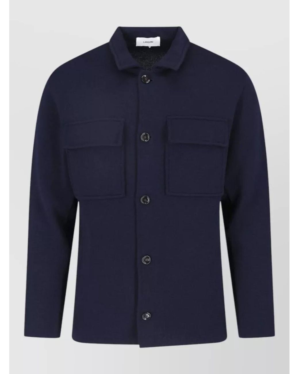 Lardini Blue Virgin Wool Shirt Jacket for men