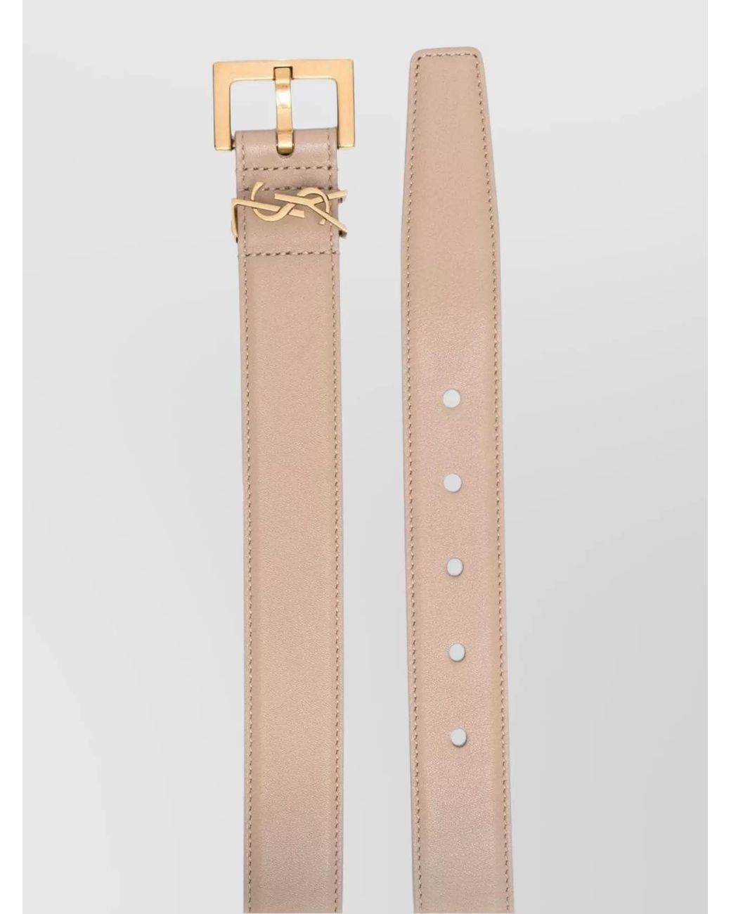 Saint Laurent Natural Leather Cassandre Belt