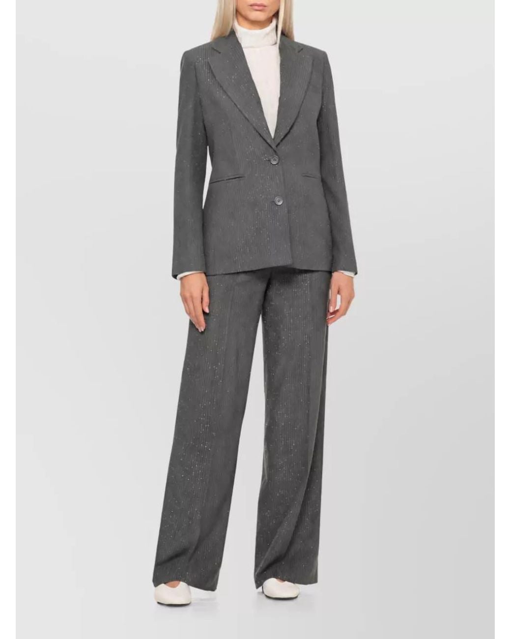 Peserico Black Lurex Single-Breasted Blazer