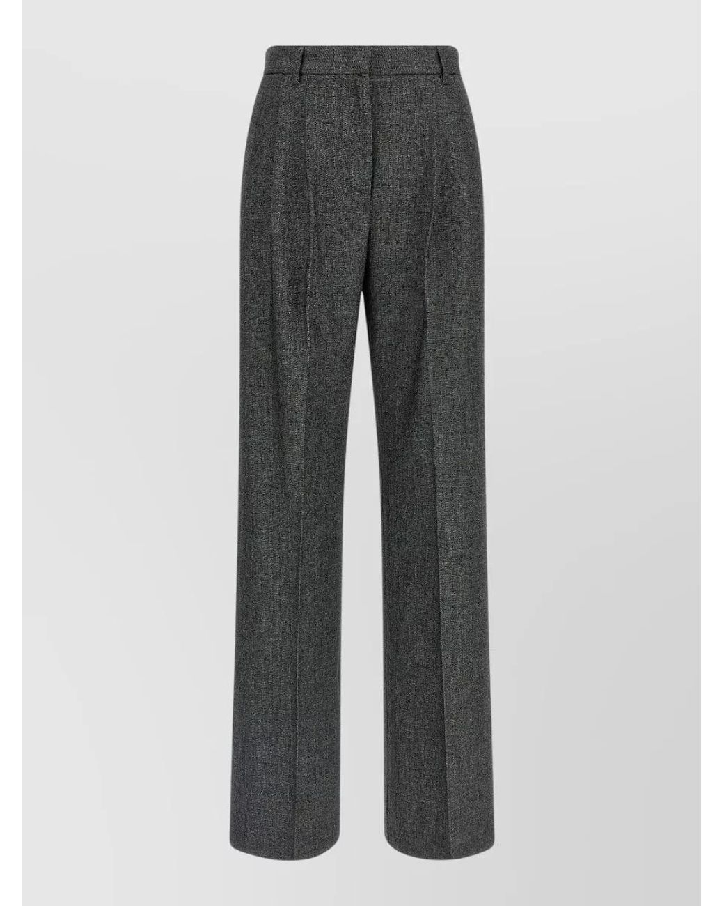 ANDAMANE Gray High-Rise Wide-Leg Suit Trousers