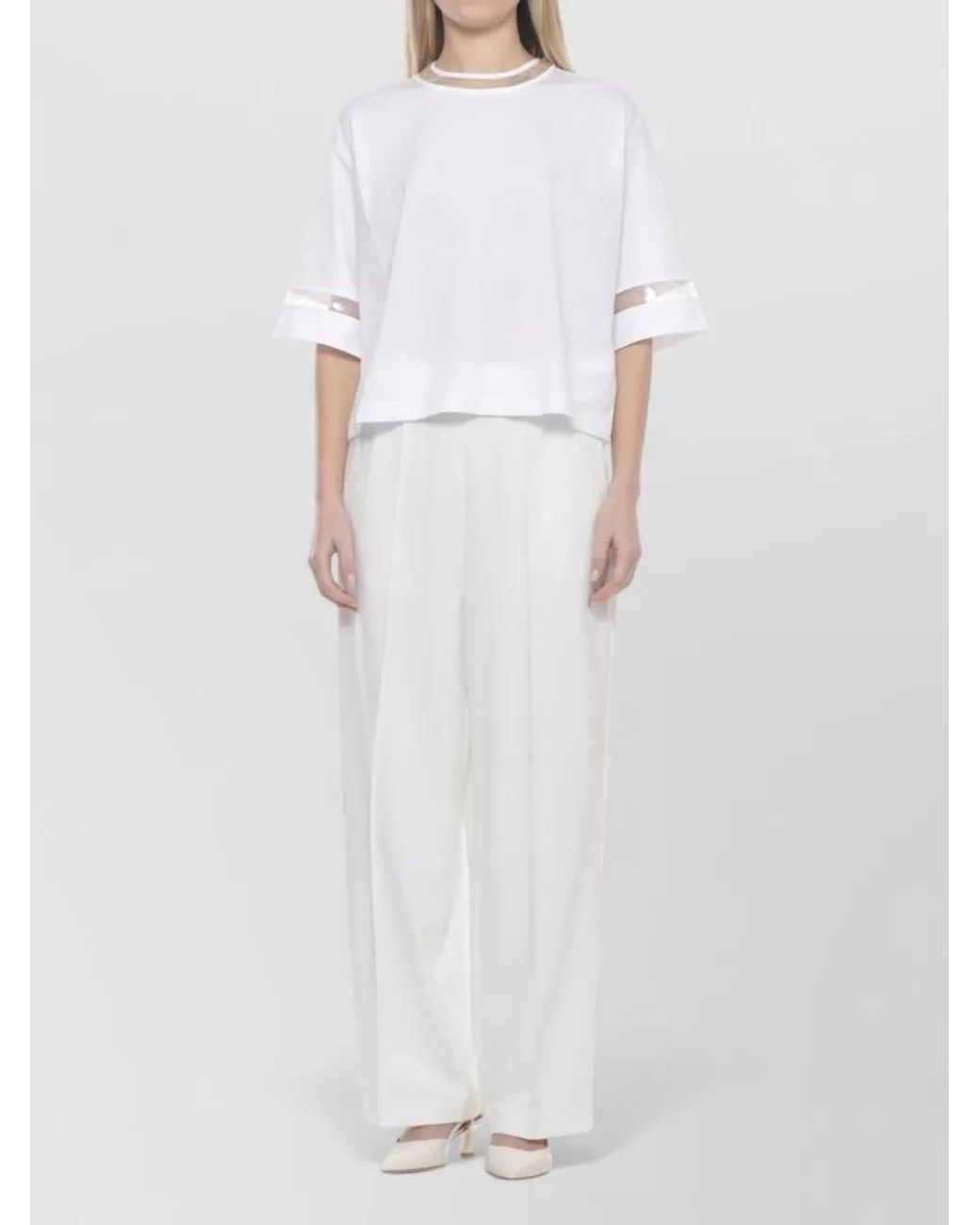 Fabiana Filippi White Cotton Short-Sleeve T-Shirt
