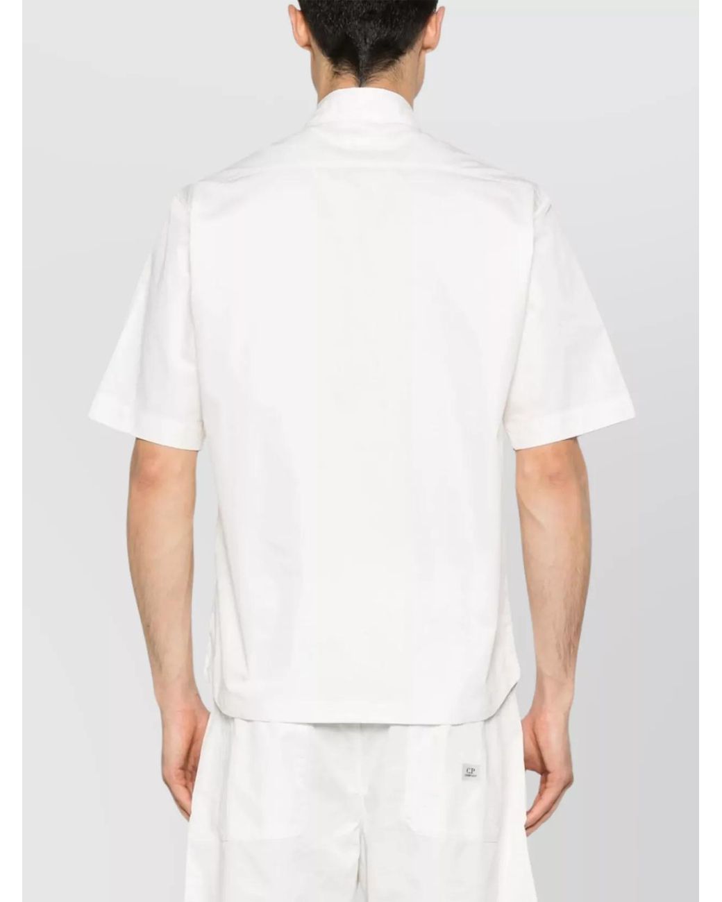 C P Company White Cotton Short-Sleeve Shirt for men