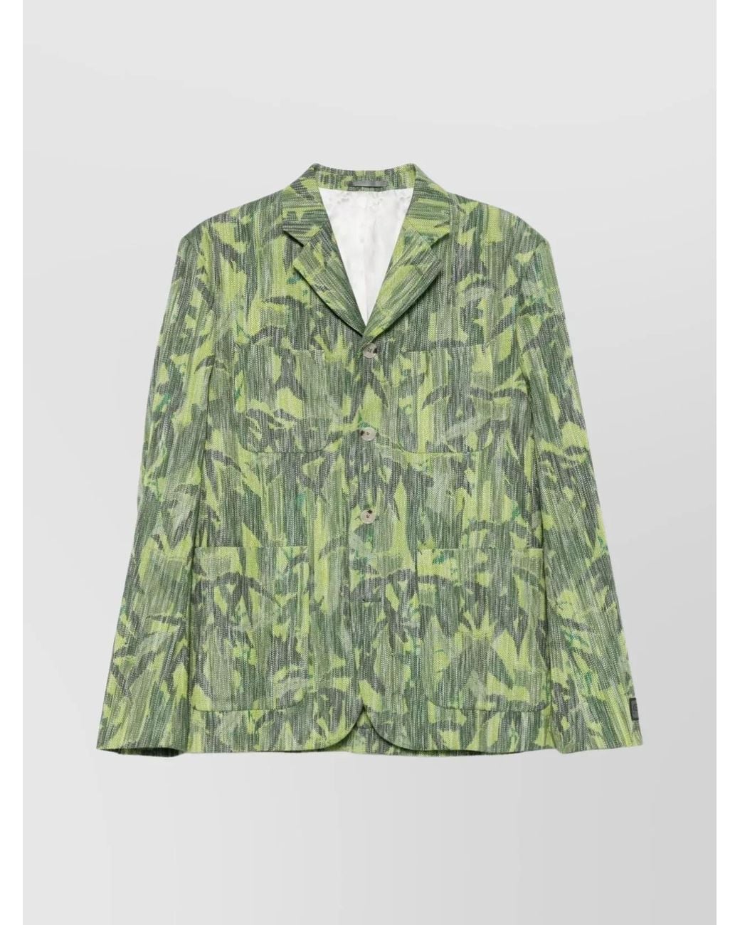 KENZO Green Single-Breasted Blazer for men