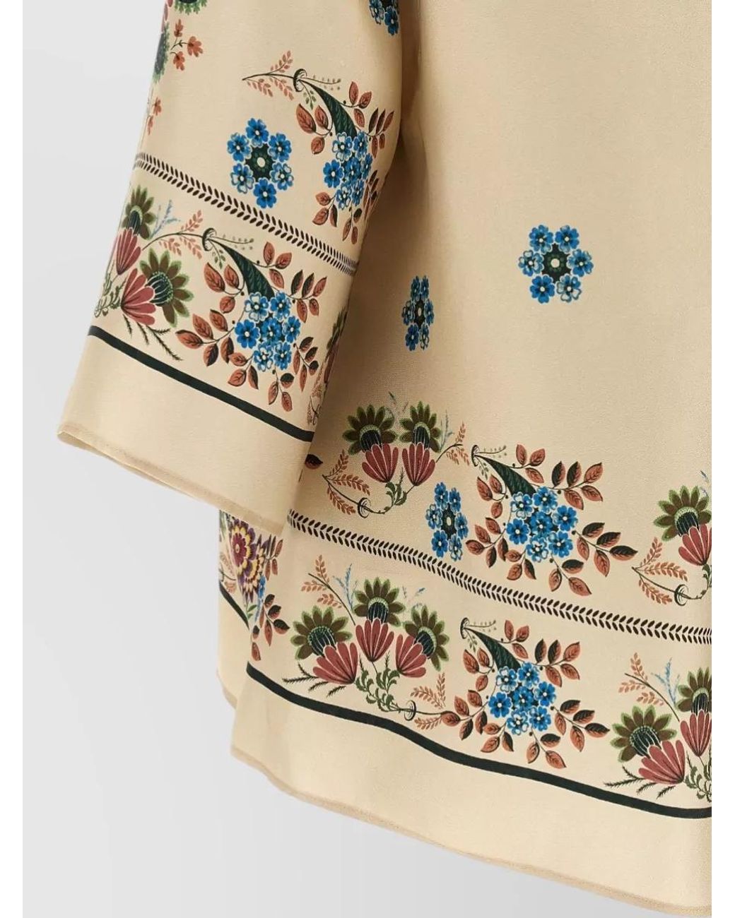 Weekend by Maxmara Natural Floral Blouse Lightweight Fabric Round Neck