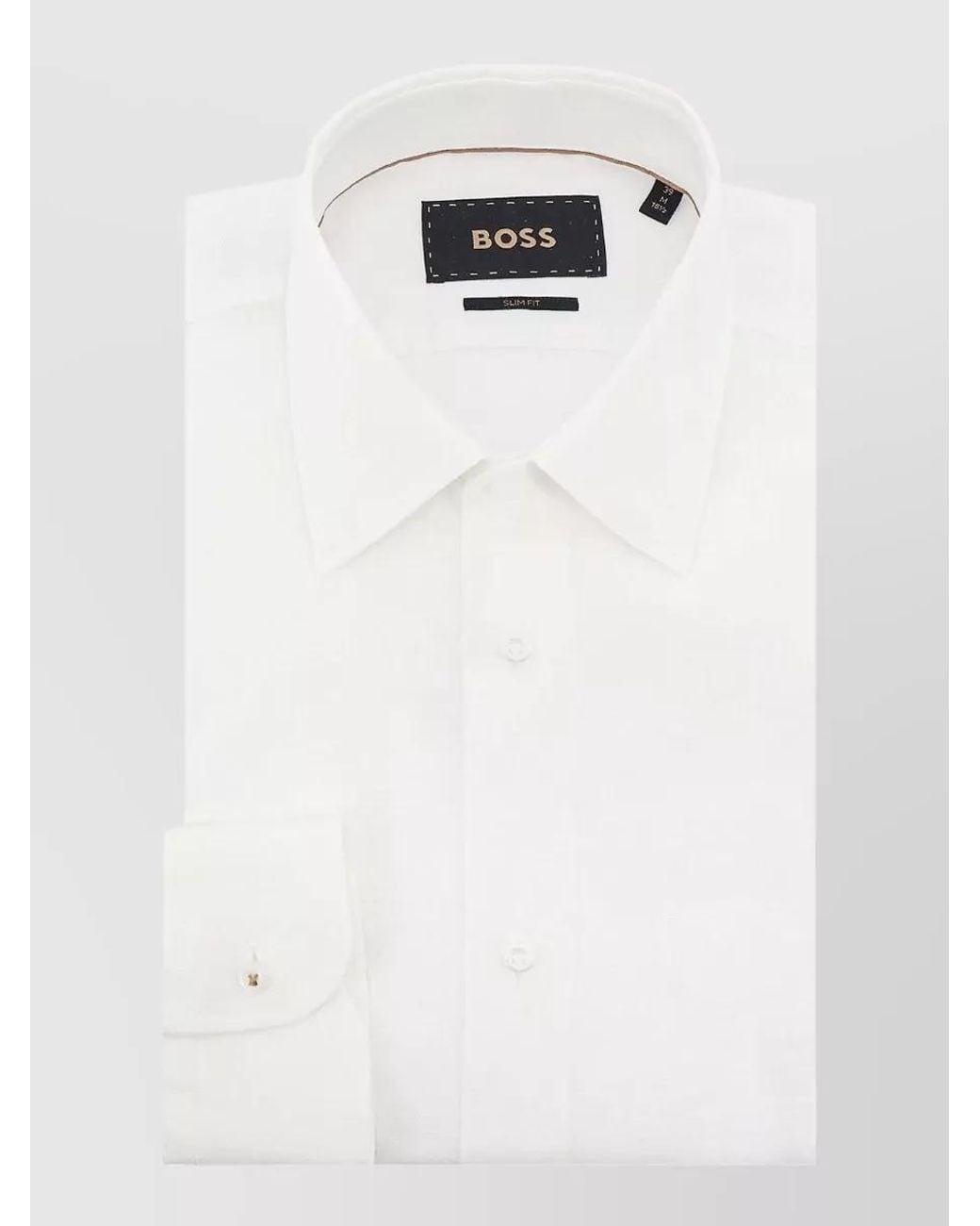 Boss White Casual Shirt Button Down Collar Cuffs for men