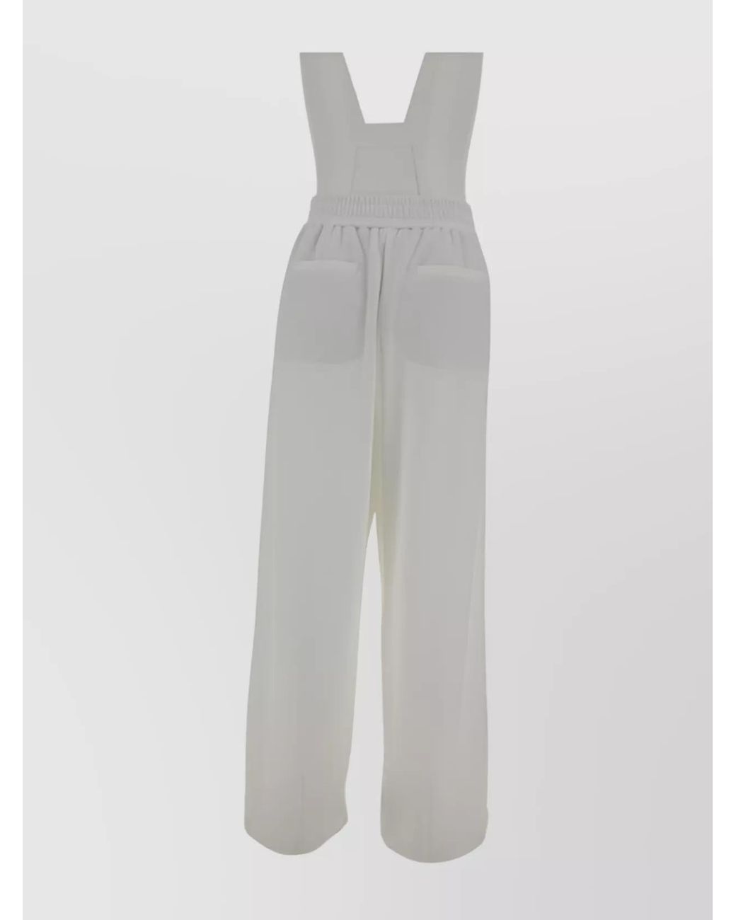 Brunello Cucinelli White Wide Leg Elastic Waistband Trousers