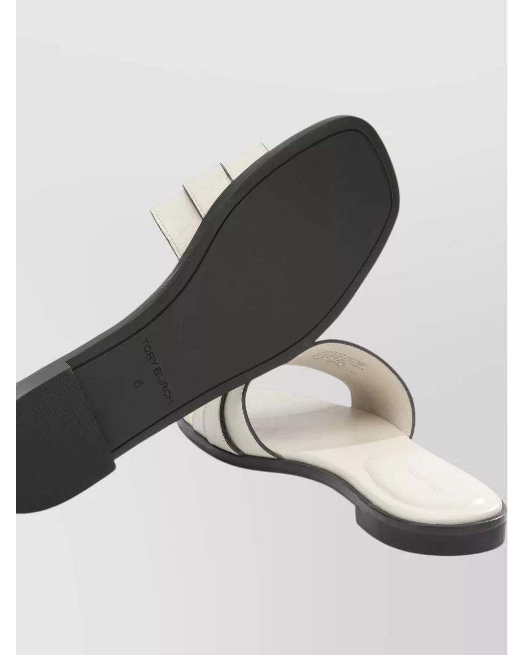 Tory Burch Natural Leather Romy Slides
