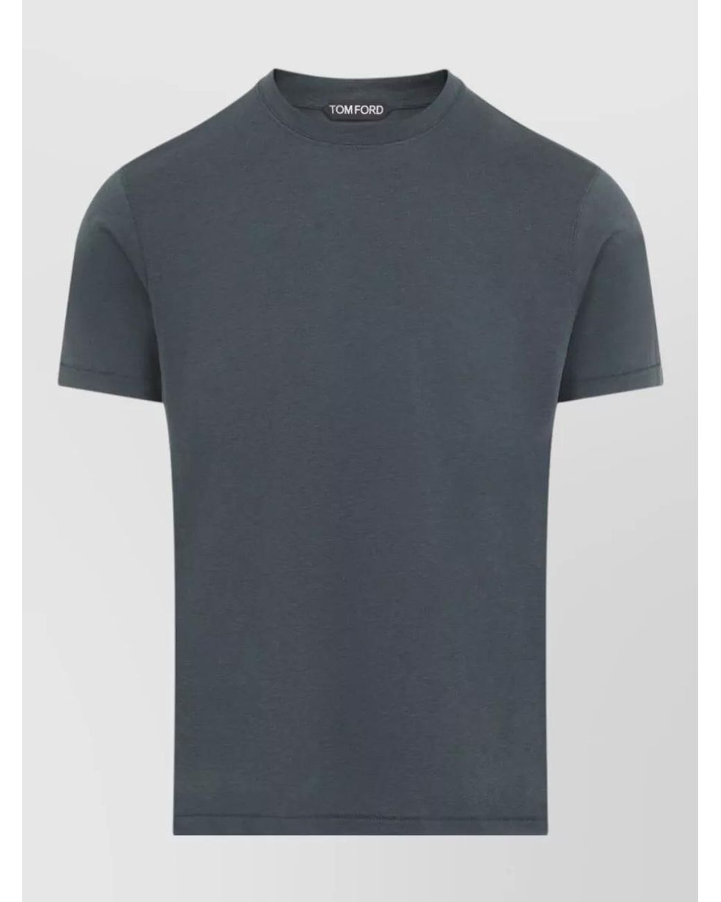 Tom Ford Blue Lyocell Cotton Jersey Crew Neck Short Sleeve T-Shirt for men