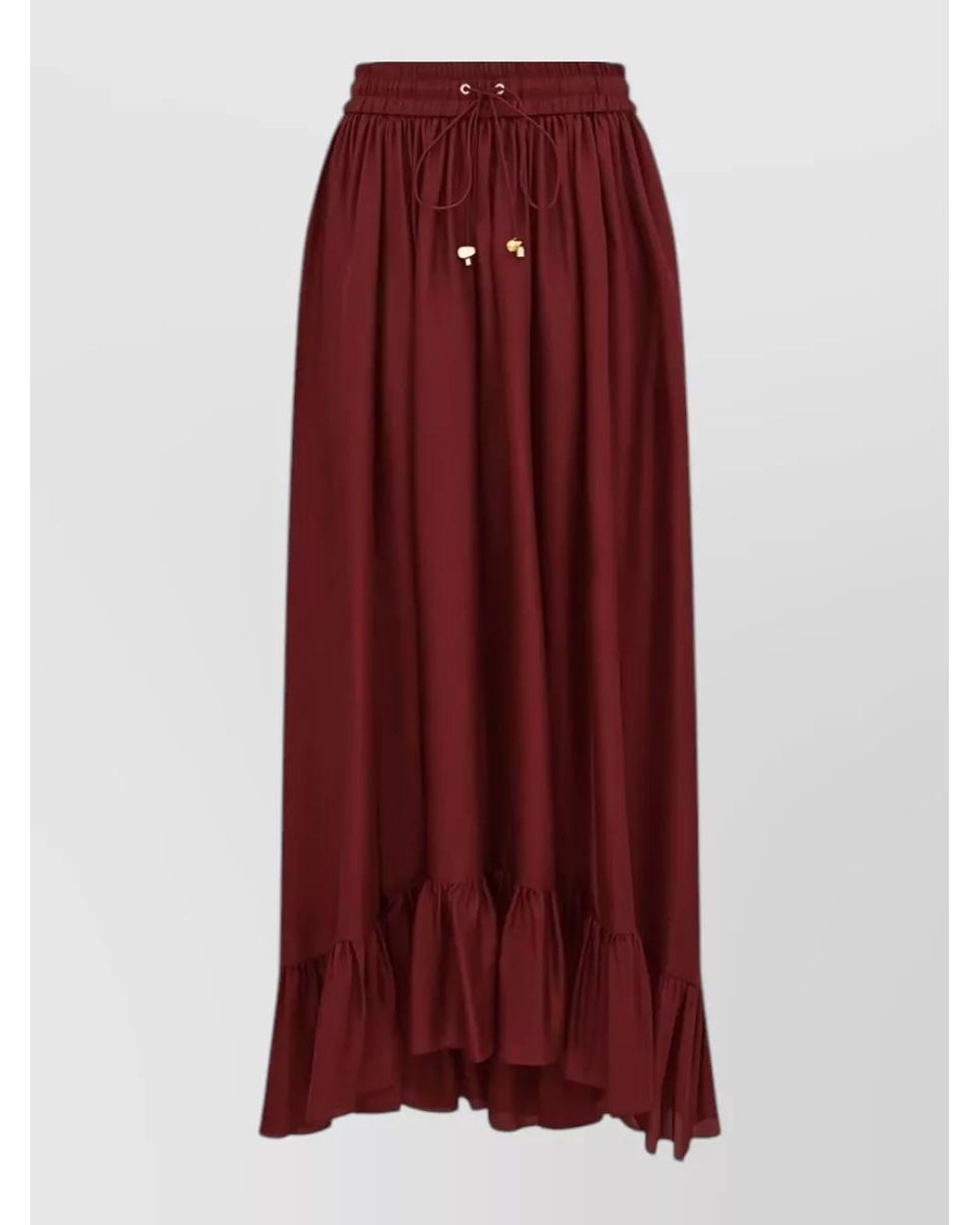 Zimmermann Silk Gathered Asymmetric Ruffled Maxi Skirt
