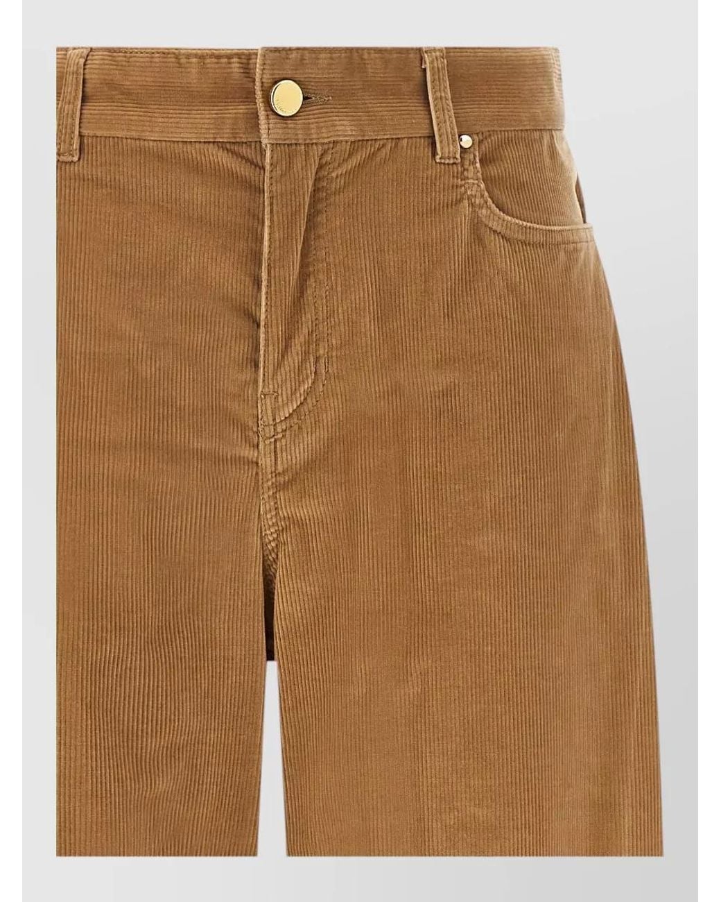 Max Mara Brown Corduroy Wide-Leg Straight-Leg Trousers
