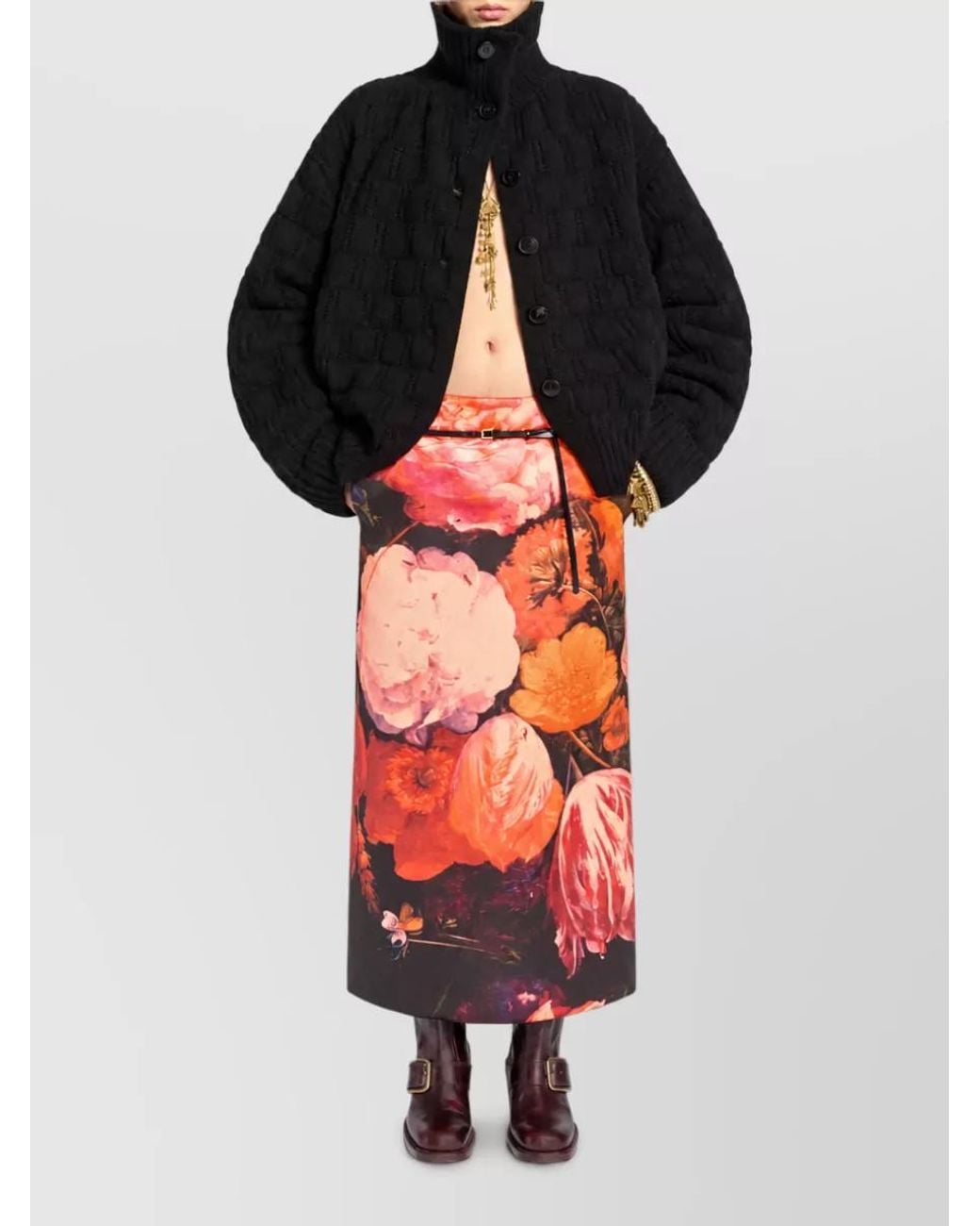 Dries Van Noten Black Cashmere Wool High-Neck Cardigan