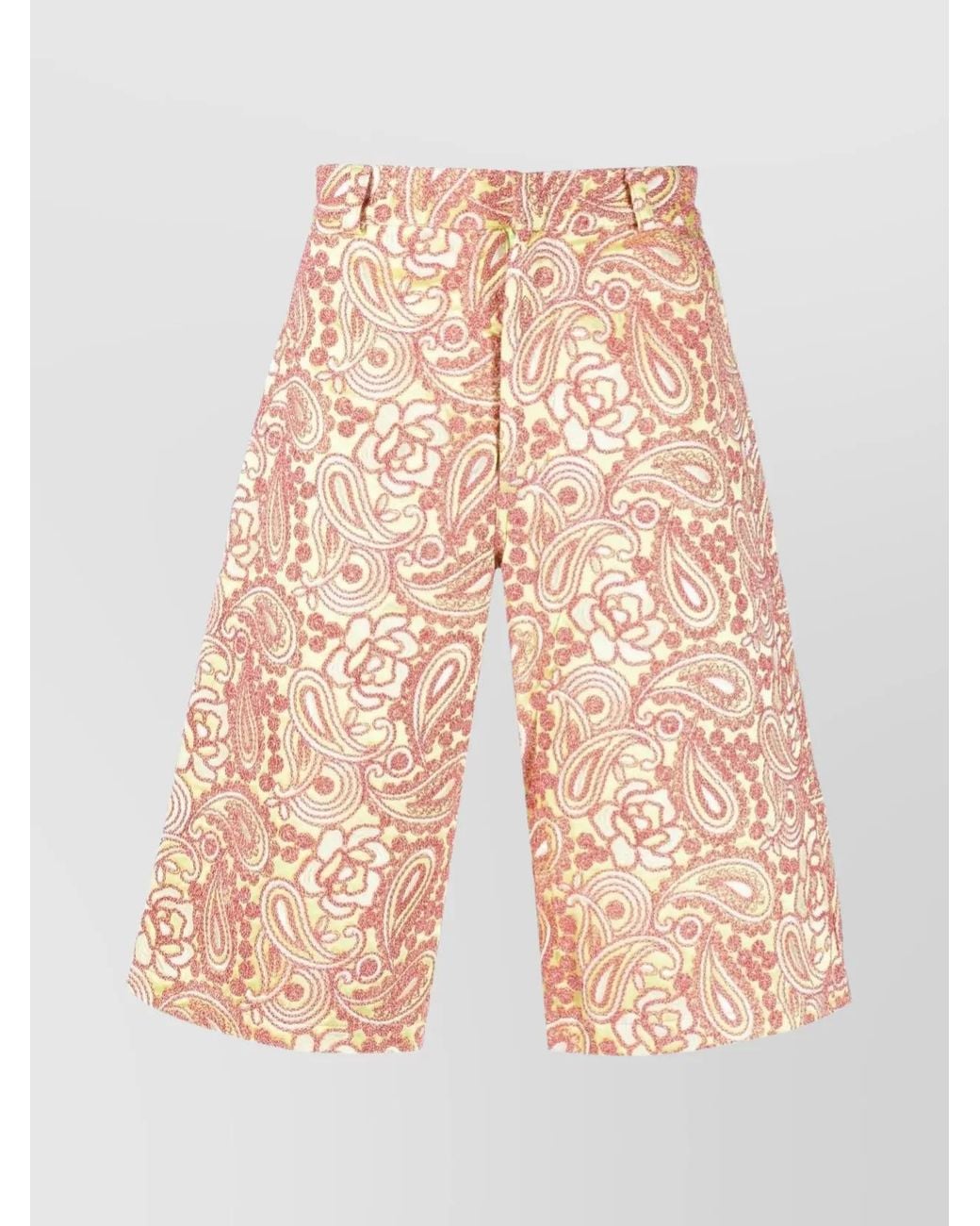 Bluemarble Pink Embroidered Knee-Length Tailored Shorts for men