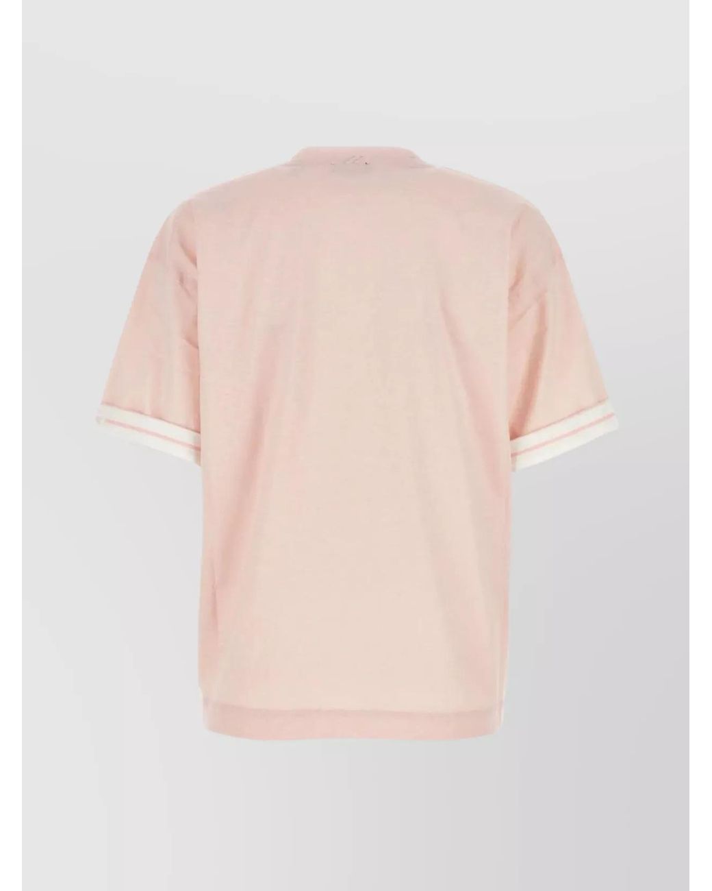 Burberry Pink Cotton Oversized Ribbed Crew-Neck T-Shirt