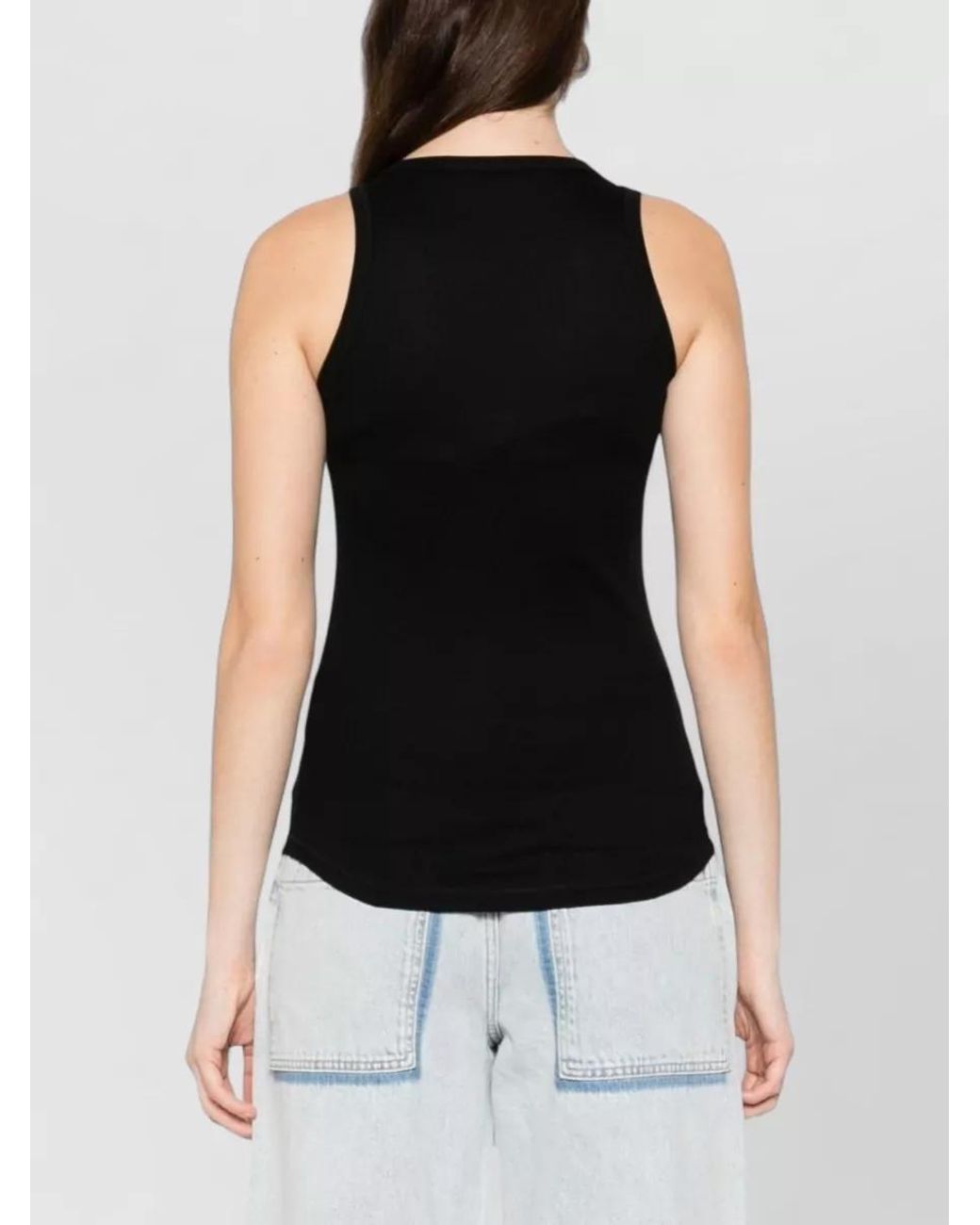 Herskind Black Organic Cotton Racerback Sleeveless Tank Top