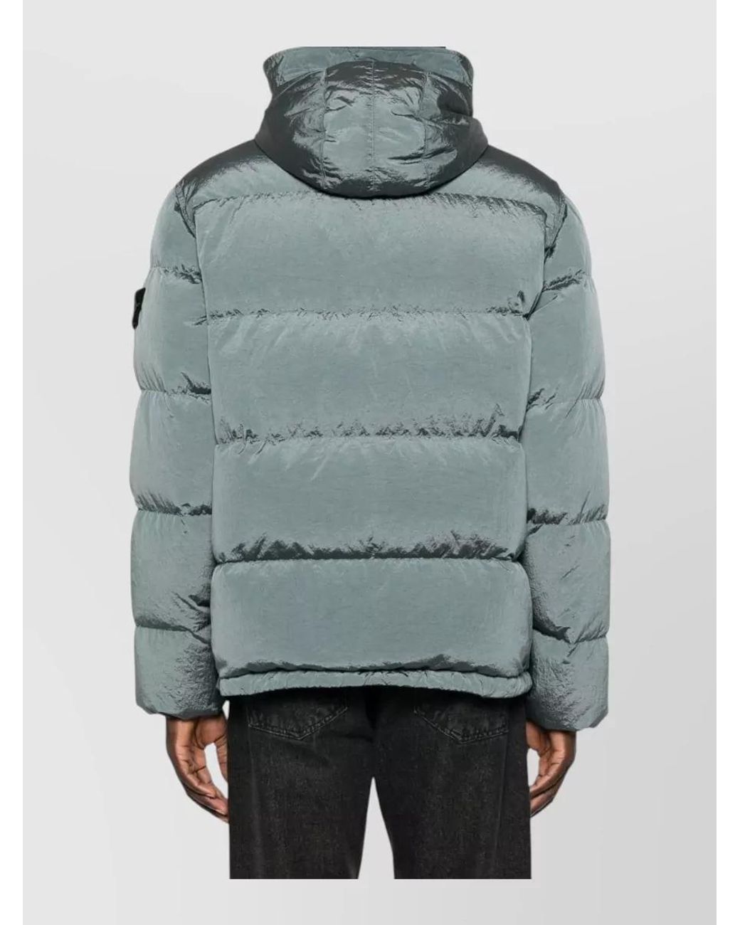 Stone Island Blue Nylon Hooded Puffer Jacket for men