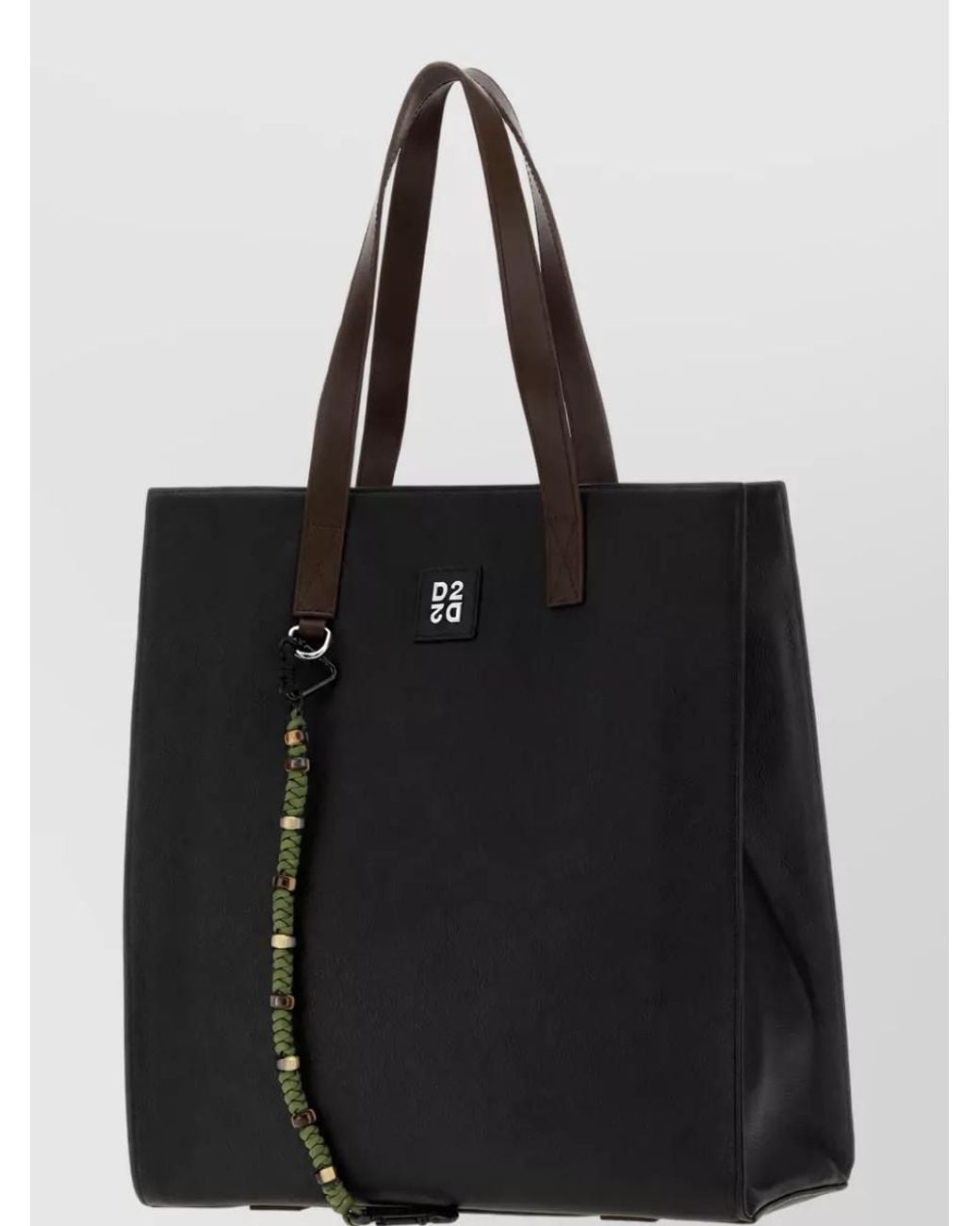 DSquared² Black Leather Tote Bag for men