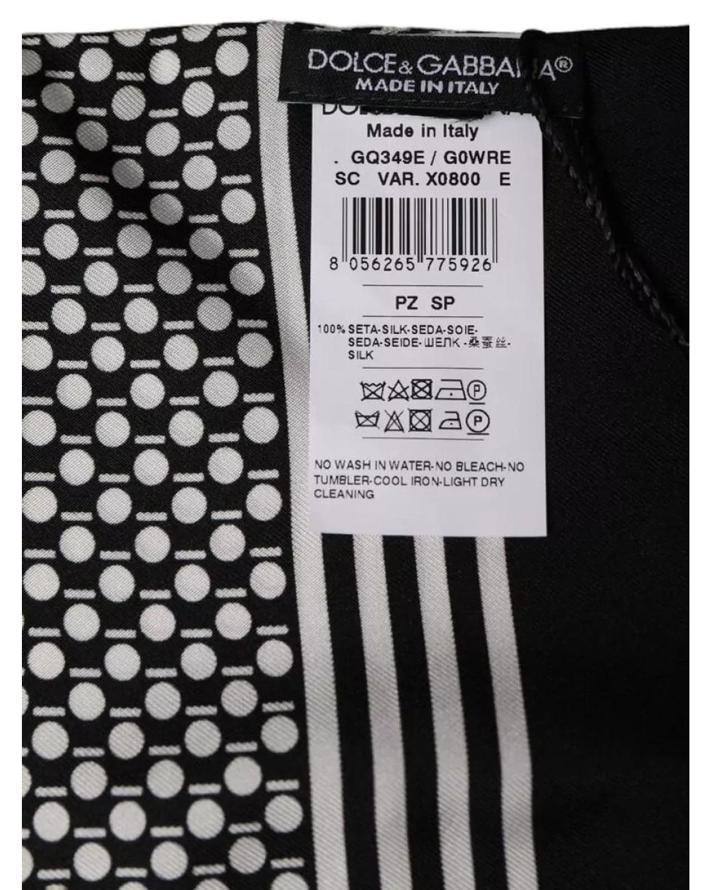 Dolce & Gabbana Gray Silk Geometric Scarf for men