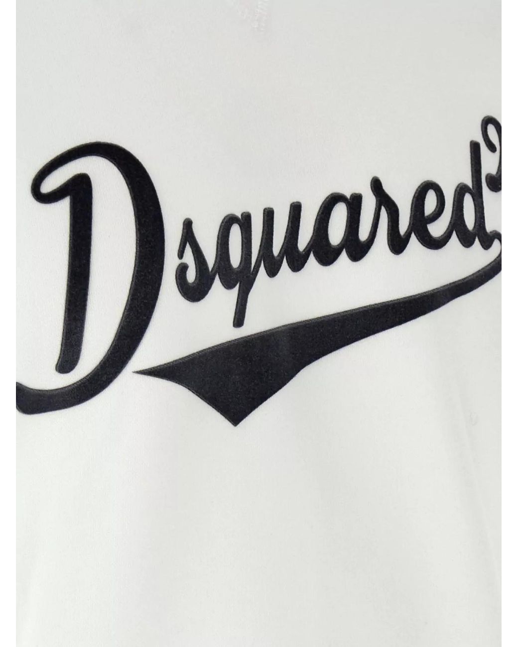 DSquared² White Cotton Logo Print Crew Neck Sweatshirt for men