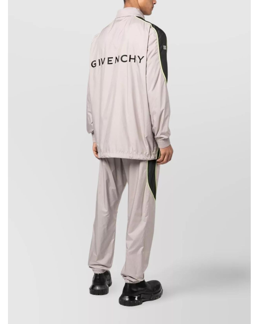 Givenchy Pink Leather Oversized Logo-Print Zip-Up Jacket for men