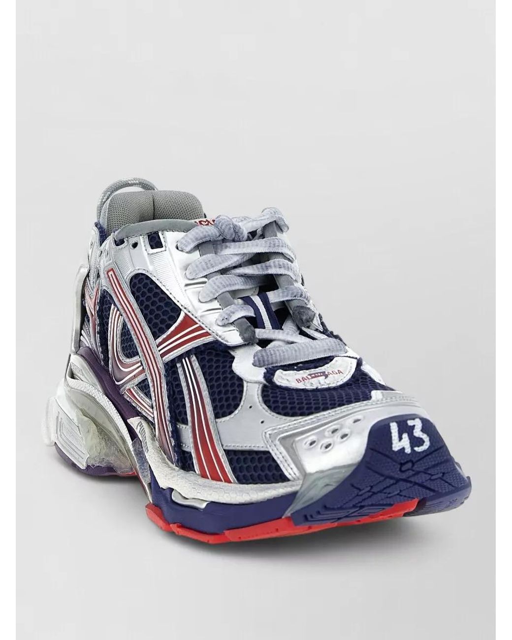 Balenciaga Blue Mesh Runner Low-Top Sneakers for men