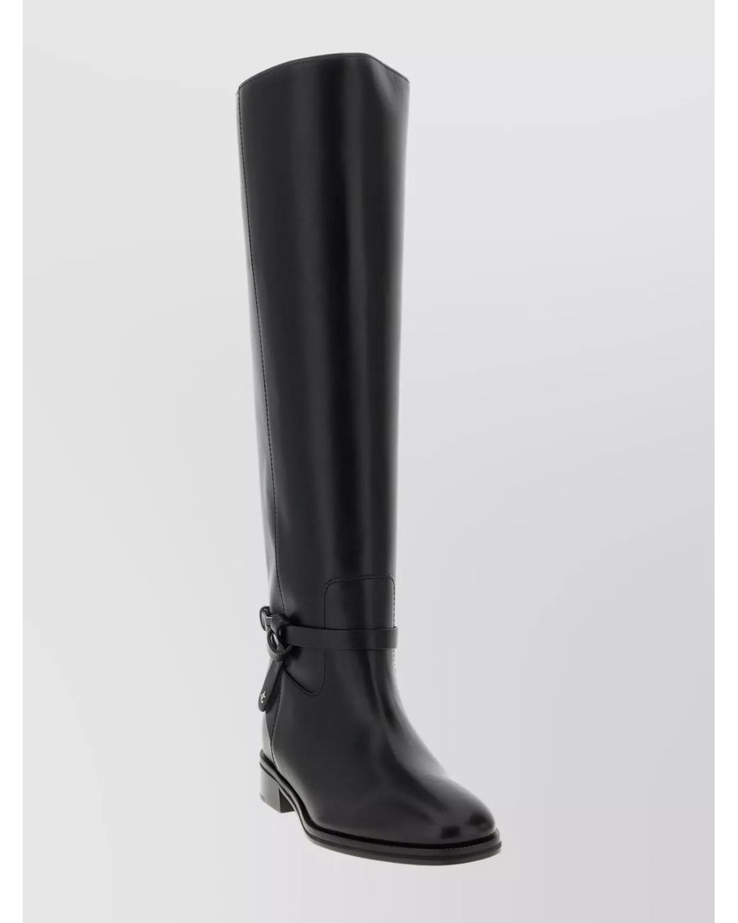 Jimmy Choo Black Leather Knee-High Boots