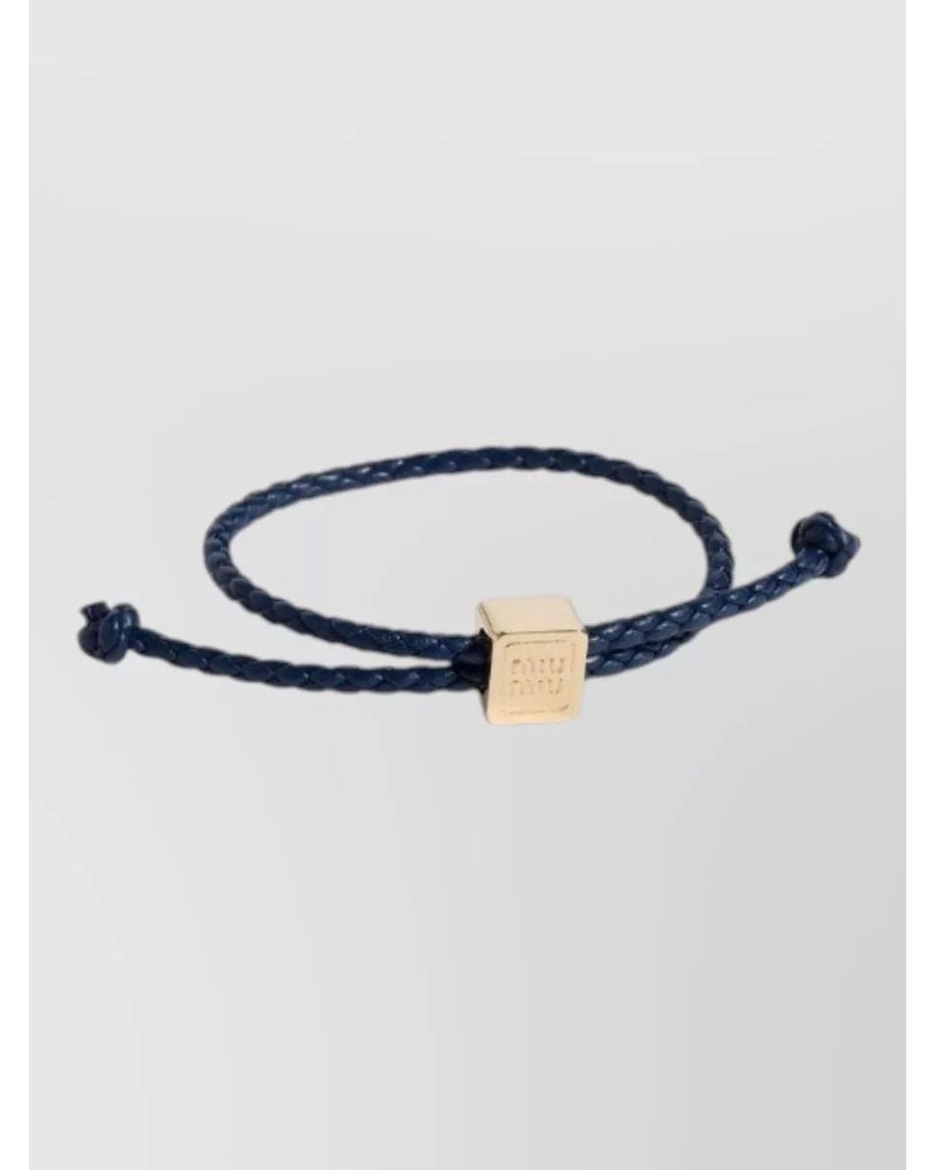 Miu Miu Blue Leather Bracelet