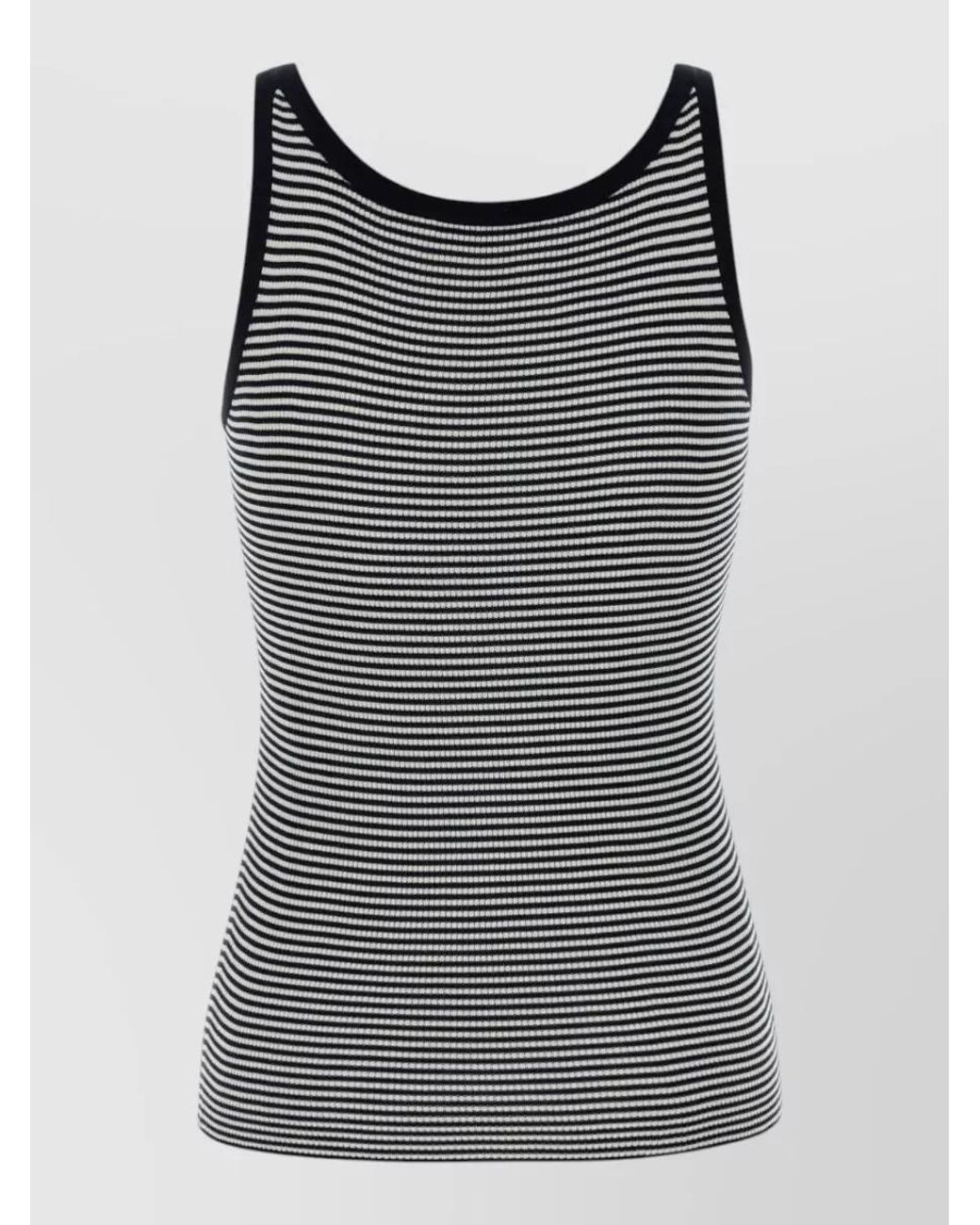 Prada Black Logo Embroidered Knitted Tank Top