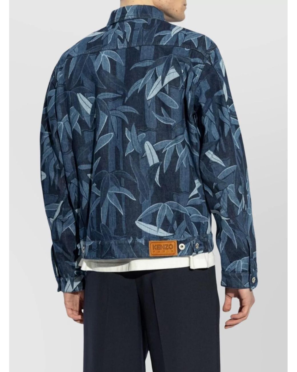 KENZO Blue Cotton Zip-Up Lightweight Jacket for men
